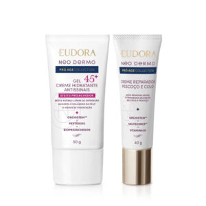 Combo Neo Dermo Pró Age Collection: Creme Reparador Pescoço e Colo 40g + Gel Facial Antissinais 45+ 50g