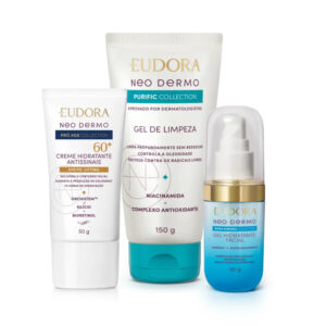 Combo Neo Dermo: Gel de Limpeza Purific Collection 150g + Gel Hidratante Facial Hidra Mineral Collection 30g + Gel Hidratante Facial Antissinais 60+ Pró Age Collection 50g